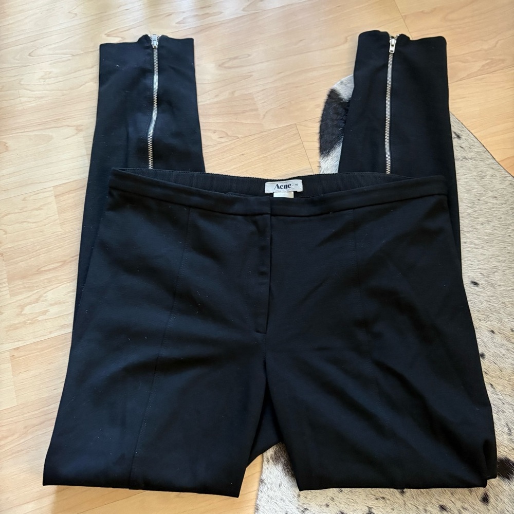 Acne Studios Black‎ Pants with Zipper Detail Size 40